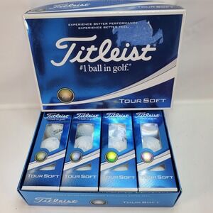 New Titleist Tour Soft White Golf Balls 4 Sleeves 12 Balls